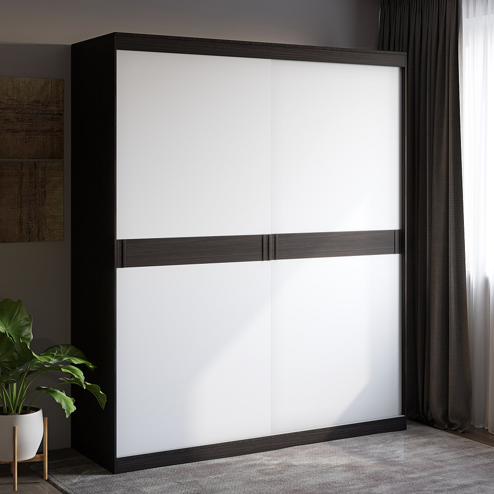 Шкаф-купе Эверест Соната 1800 двухдверный 180х60х217 венге темный+белый (DTM-2397) Львов - изображение 1