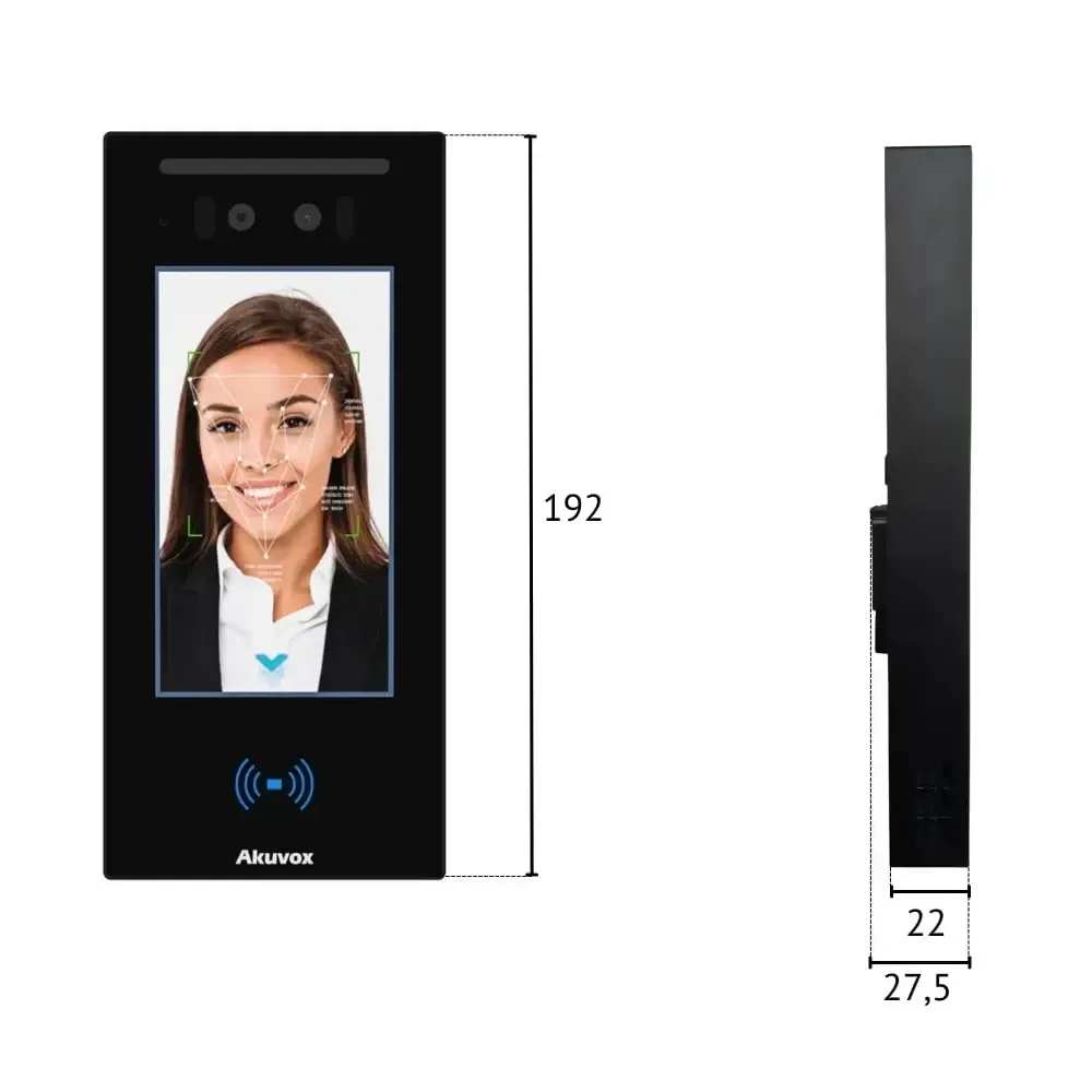 Біометричний термінал контролю доступу 2Mp Akuvox A05C з розпізнаванням облич та зчитувачем Mifare / NFC / BLE / QR (00-00002238) Киев - изображение 3