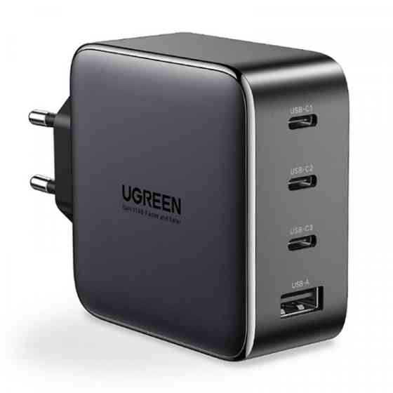 Зарядний пристрій 3xUSB 100W (3xType-C+USB QC4+) Tech Fast GAN Charger чорний CD226 Ugreen (40747) Киев