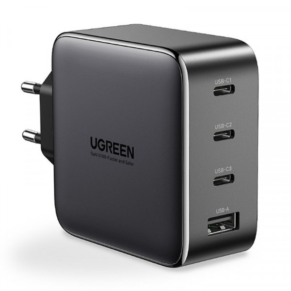 Зарядний пристрій 3xUSB 100W (3xType-C+USB QC4+) Tech Fast GAN Charger чорний CD226 Ugreen (40747) Киев - изображение 1