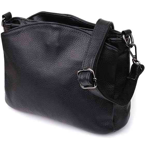 Сумка на плече з натуральної шкіри Vintage 23007 Чорний Київ