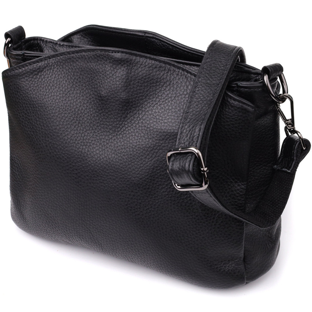 Сумка на плече з натуральної шкіри Vintage 23007 Чорний Київ - фото 5