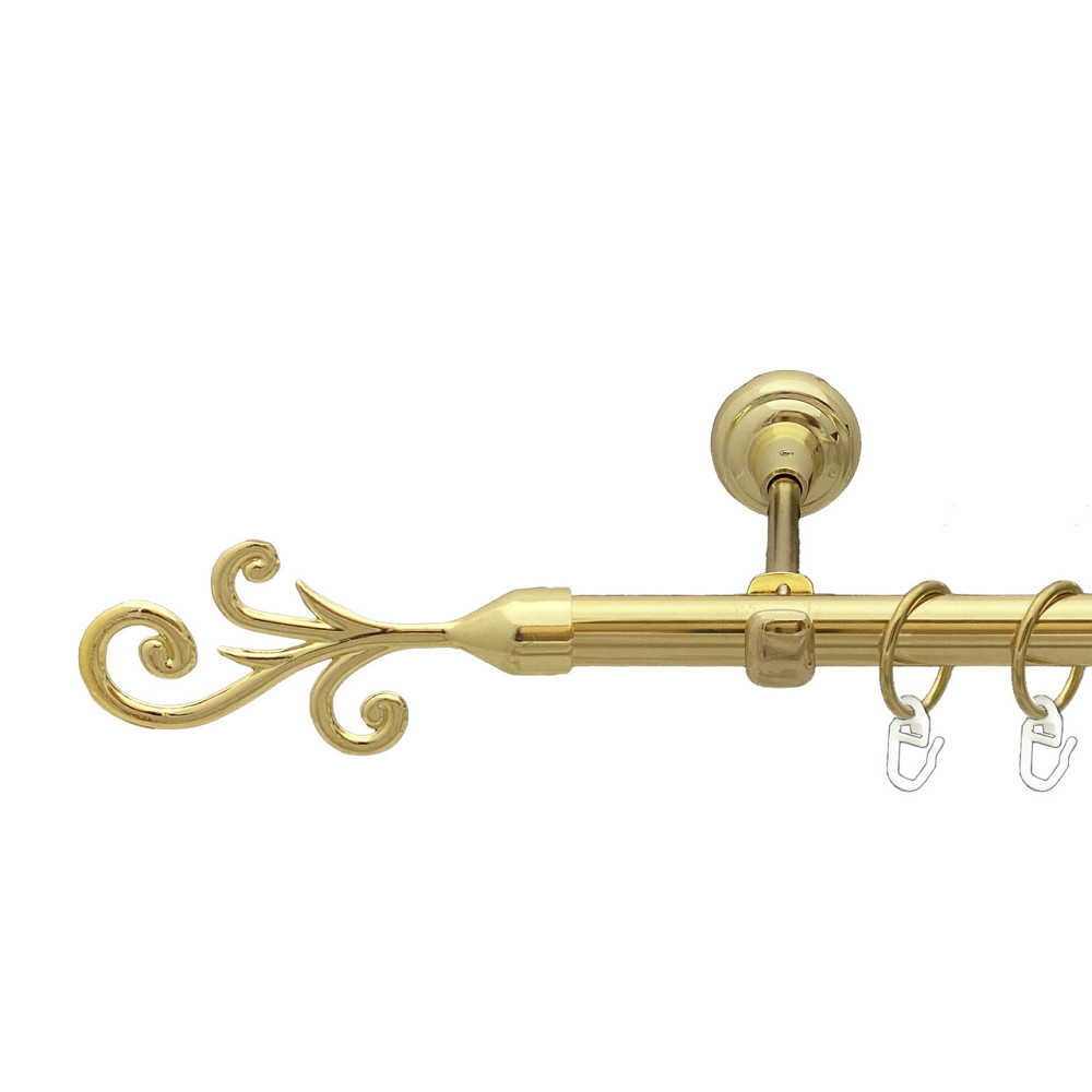 Карниз Orvit Фала металевий однорядний відкритий Золото 19 мм 300 см (00-00012941) Львів - фото 1