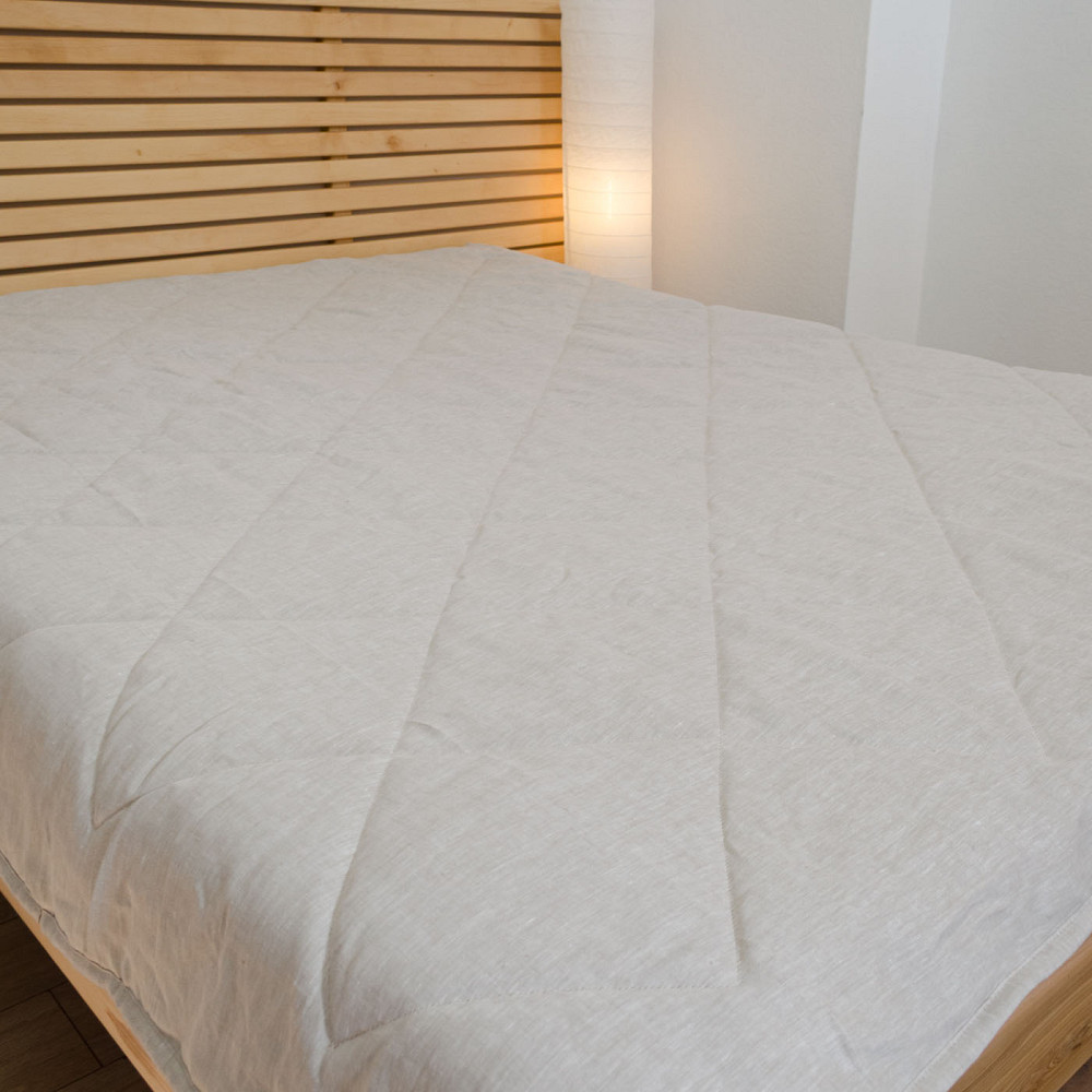 Одеяло конопляное летнее покрытие Лен YouStar евро 200х210 см (Светло-серый) Сумы - изображение 8