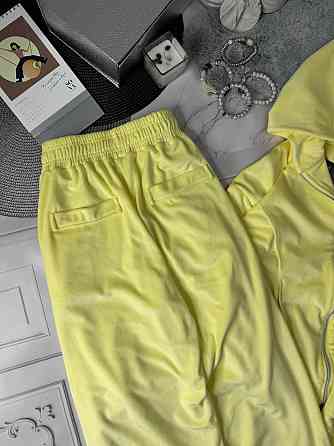 Женский стильный повседневный плюшевый костюм тройка Желтый, 42/44 Одесса