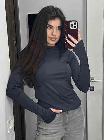 Жіночий модний лонгслів із вирізом для пальчиків мікродайвінг Графіт, 42/44 Одеса