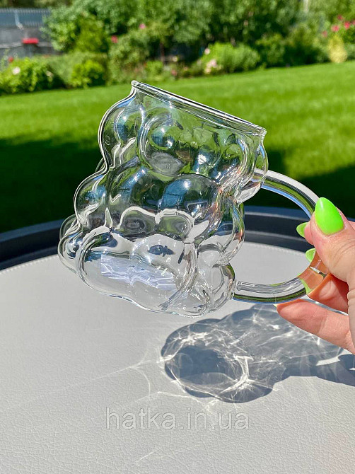 Кухоль скляний "Облачко" 350 мл 102-766 прозорий фігурний для дому та ресторану Київ - фото 1