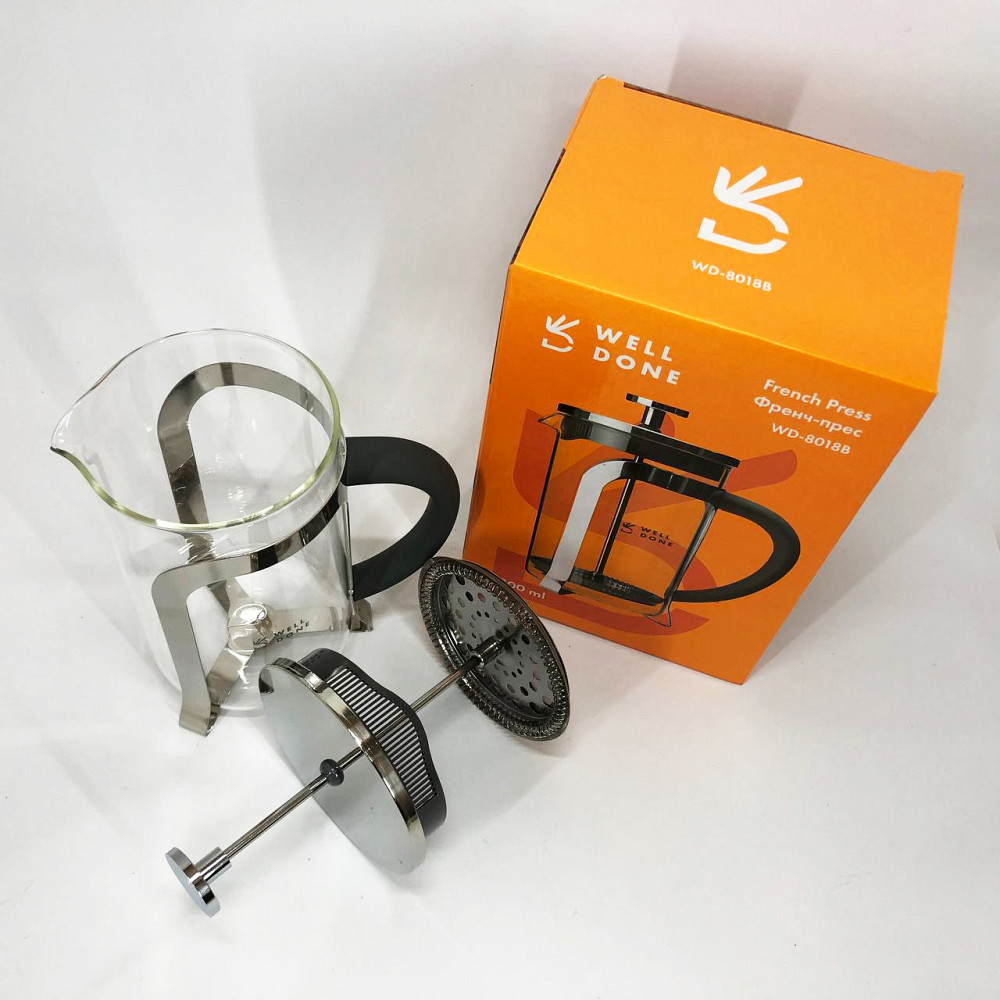 Френч-прес для приготування кави в офісі Well, Красиві заварники для чаю, Скляний заварник PC-68 Львів - фото 9