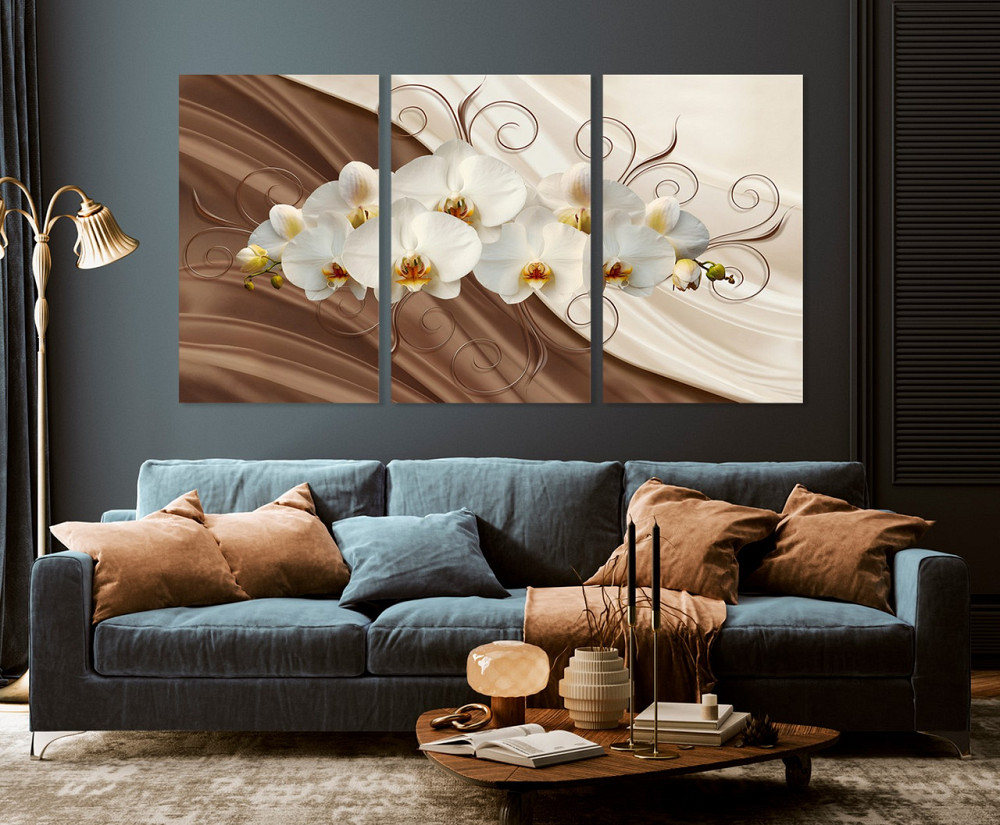 Модульная картина в гостиную / спальню  Квіти Орхідея   ART-226_3A 70х130 см Киев - изображение 3