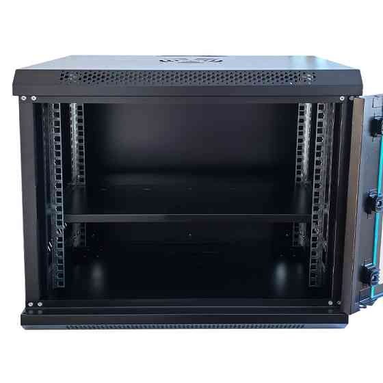 Шкаф серверный настенный с полкой GEAR 9U 19'' 530x400x450 мм., Черный (GWMSN-9U) Киев