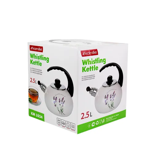 Чайник 2,2л емальований зі свистком 1034 KAMILLE Житомир - изображение 9