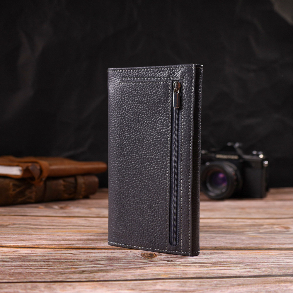 Місткий гаманець для жінок з натуральної шкіри CANPELLINI 21821 Сірий Київ - фото 2