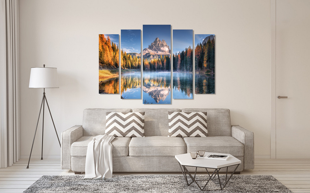 Модульна картина у вітальню/ спальню Озеро над горами LM004_5 110x160 см Київ - фото 2