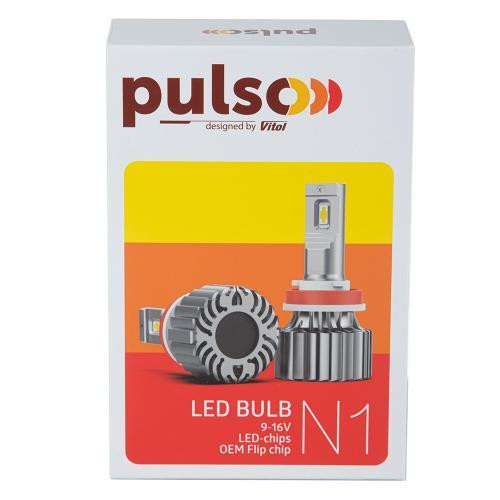 Світлодіодні лампи PULSO N1-H7 з чіпами PHILIPS Flip chip, 9-16V, 2x70W, 8500Lm, 6500К Харків - фото 3