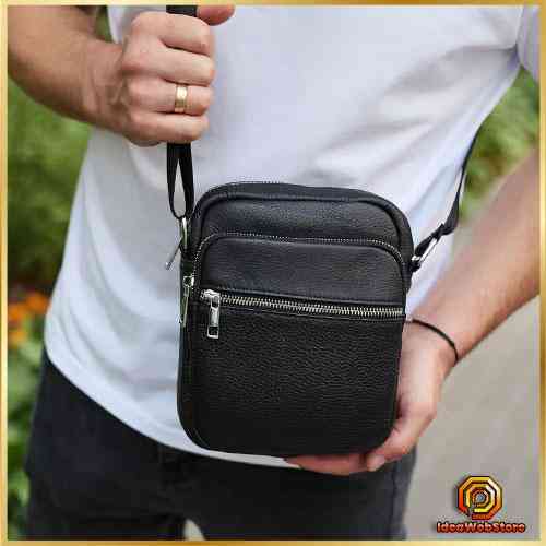 Якісна чоловіча сумка з натуральної шкіри, сумка месенджер, шкіряна барсетка Київ