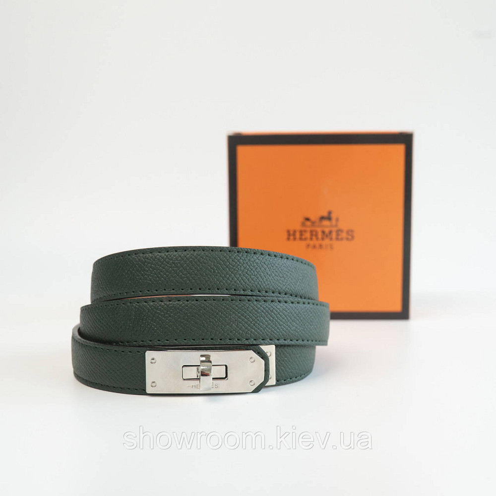 Жіночий ремінь шкіряний Hermes Гермес (280-2) зелений Київ - фото 2