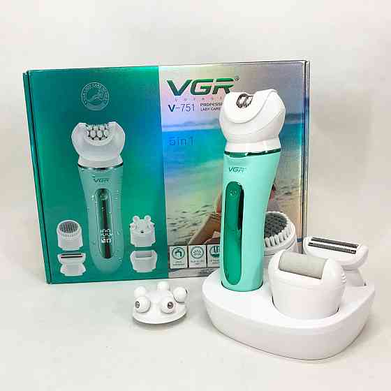 Жіночий акумуляторний епілятор для тіла VGR 5 в 1 V-751, Для чищення п'ят електрична TK-25 Івано-Франківськ