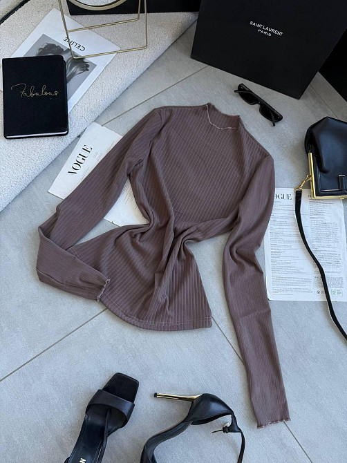 Женский теплый базовый гольф из ангоры рубчик Мокко, 42/46 Одесса - изображение 3