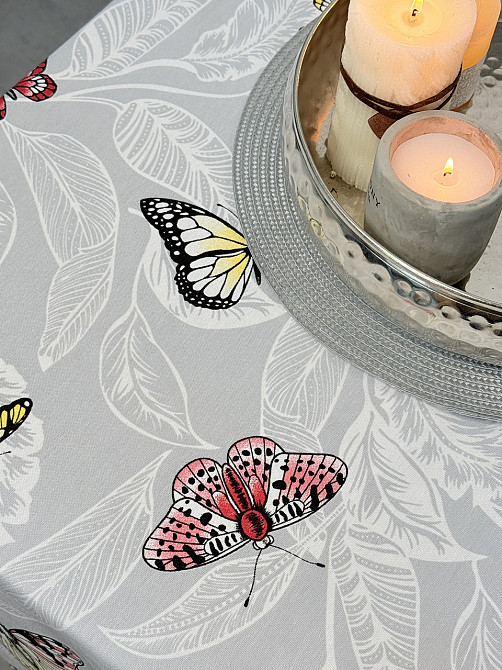 Ecotton Скатертина Ecotton DUCK 170х200 см водовідштовхувальна сіра 5725-13 Метелики Киев - изображение 2