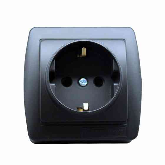 Розетка с заземлением 16А, Acura графит Днепр