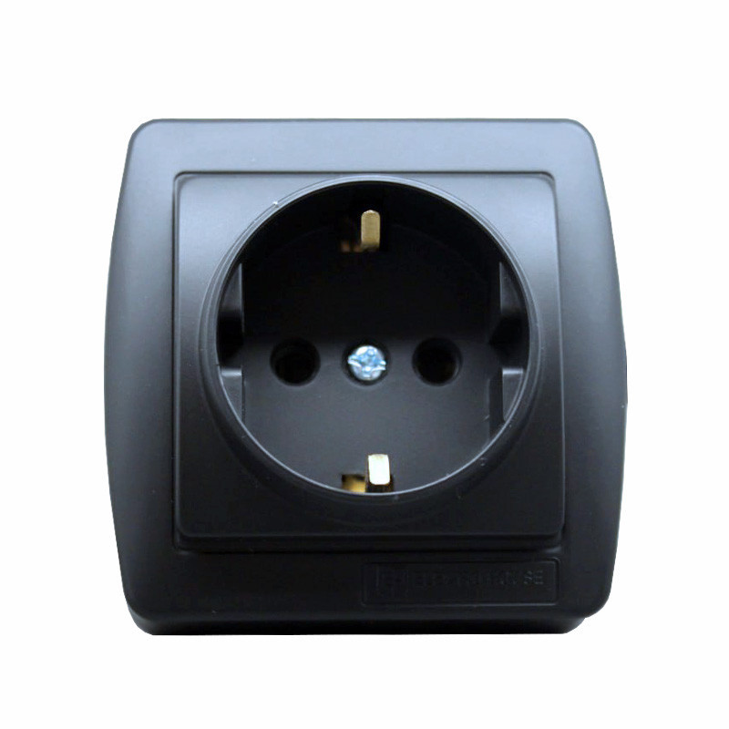 Розетка с заземлением 16А, Acura графит Днепр - изображение 2