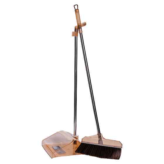 Набір віник і совок на довгій ручці для підлоги 26×24×105 (см)  Коричневий HP-35015-8G Київ
