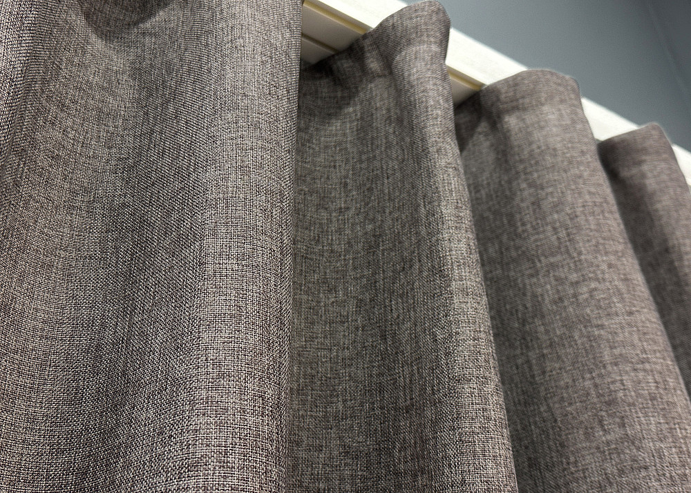 Комплект коротких штор VR-Textil Лен Мешковина № 1769ш Серый 130х170см 2 шт (35-0364) Киев - изображение 7