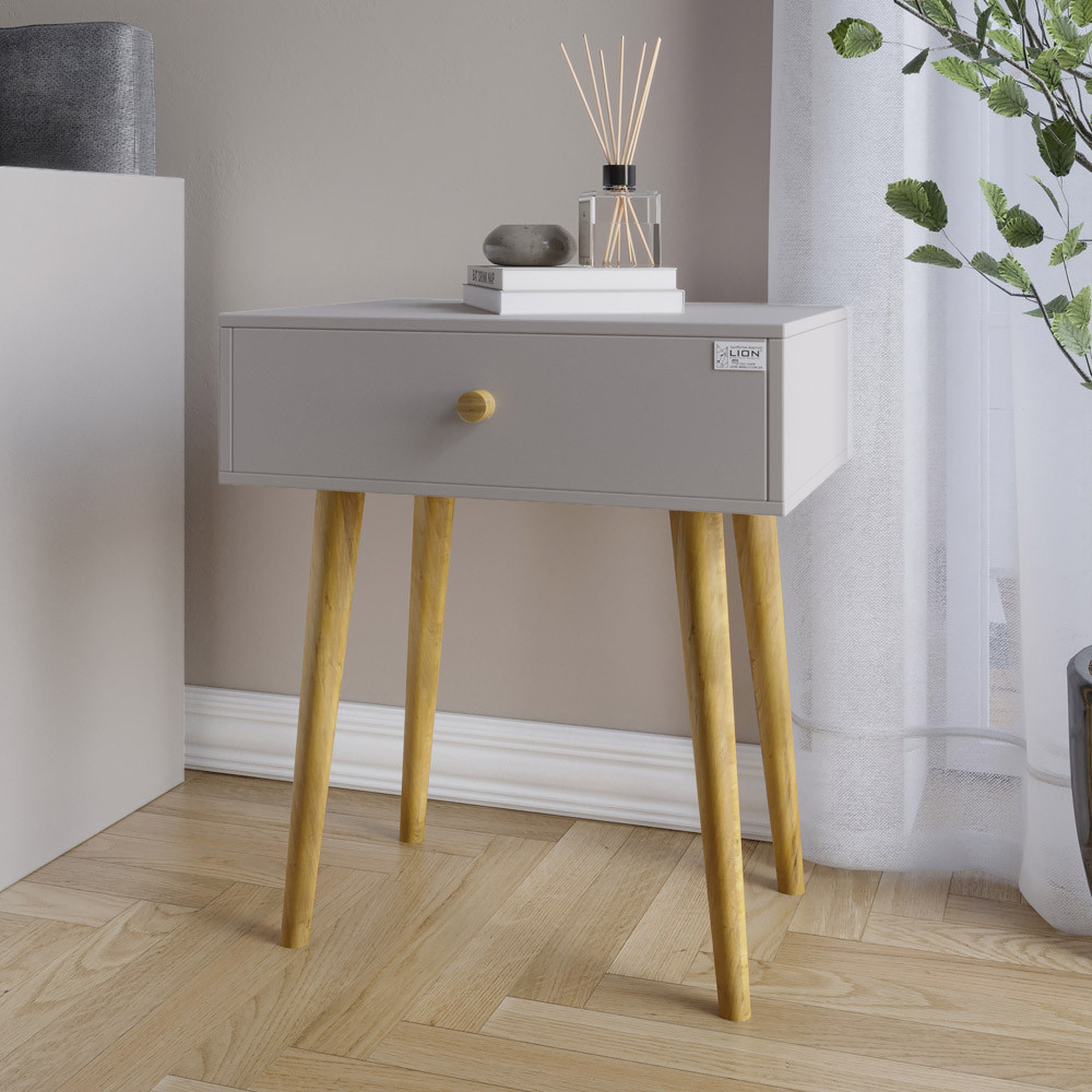 Тумба приліжкова LION Хьюге-4 Кашемір (LION-041024) ТОП Львів - фото 1