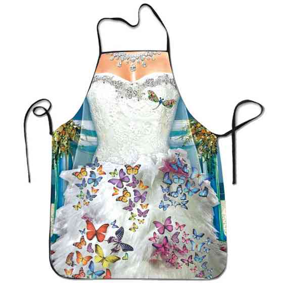 Фартух з приколом для жінок у весільній сукні 75 на 60 см різнобарвний Київ