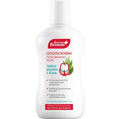 Ополаскиватель для полости рта Біокон Доктор Биокон Чайное дерево и алоэ 300 мл (4823110301968) Винница