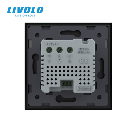 Терморегулятор (термостат) сенсорний програмований для теплої підлоги LIVOLO чорний, матова скляна рамка Коломия