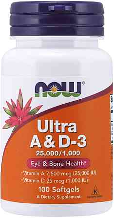 Вітаміни А и D3 Now Ultra A&amp;D-3 25000/1000IU 100 softgels Луцьк