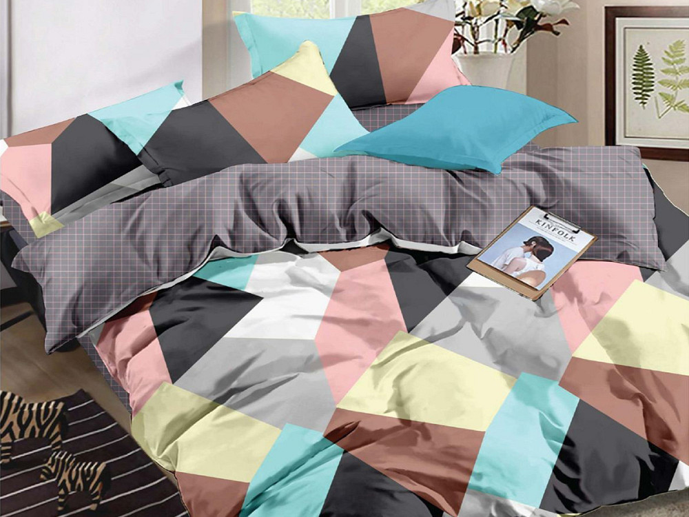 Ecotton Комплект постільної білизни Ecotton Євро 210х220 см Мозаїка різнокольорова (24096) Киев - изображение 1