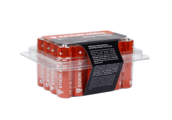 Батарейка пальчик ENERLIGHT MEGA POWER AA 1.5V бокс 24 шт. Рівне
