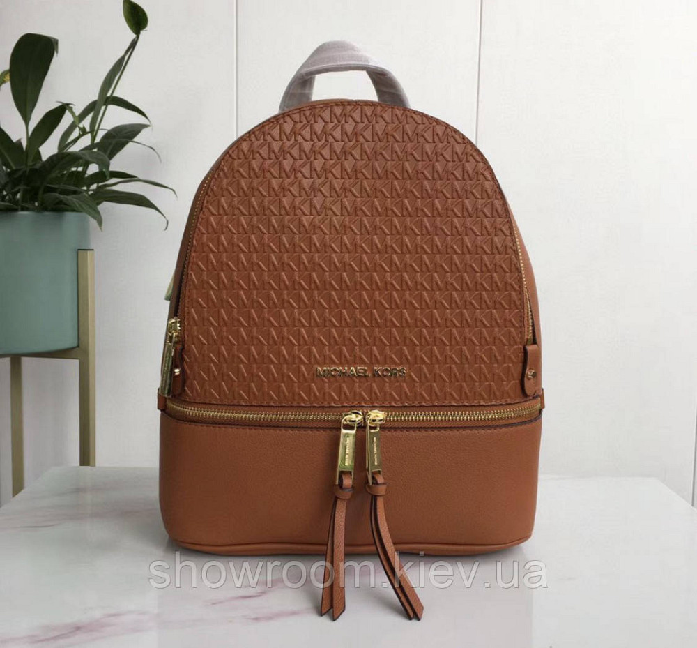 Женский рюкзак Michael Kors Rhea Zip G Brown Lux Киев - изображение 1