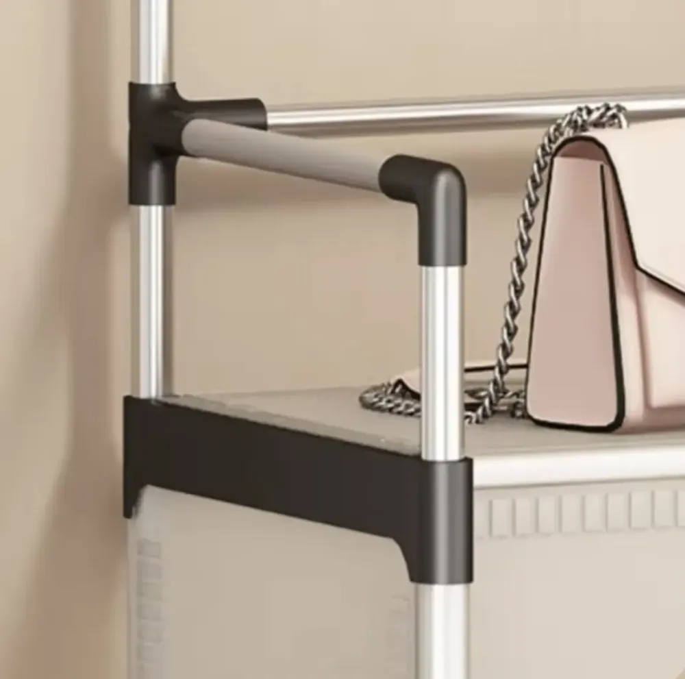 NEW Железная вешалка для одежды + подставка для обуви, 2 в одном, 4 полки Бежевая Коломия - фото 4