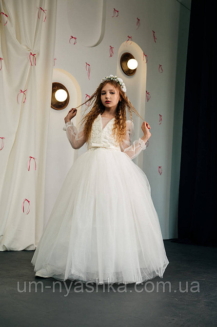 Молочное нарядное платье 134-146 Кривой Рог - изображение 5