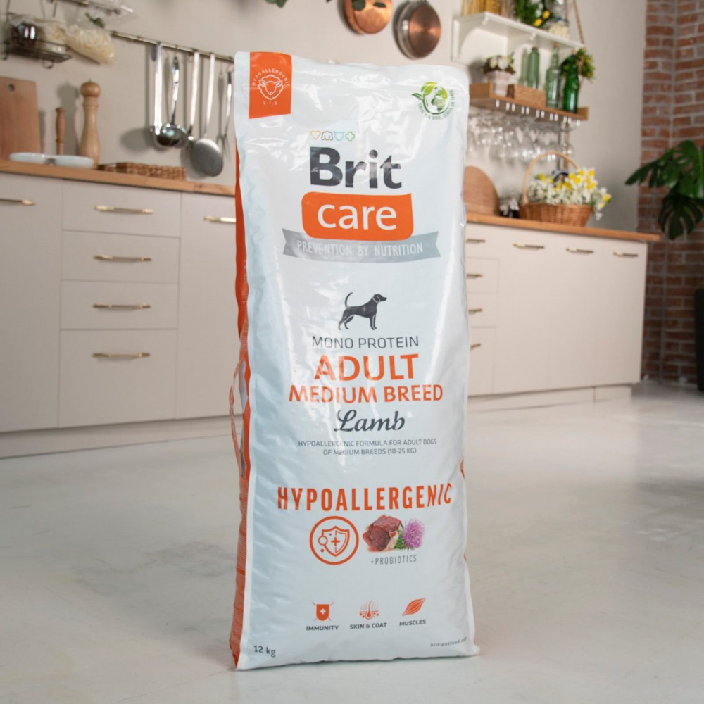 Сухой корм Brit Care Dog Hypoallergenic Adult Medium Breed для собак средних пород, с ягненком, 12 кг Винница - изображение 4