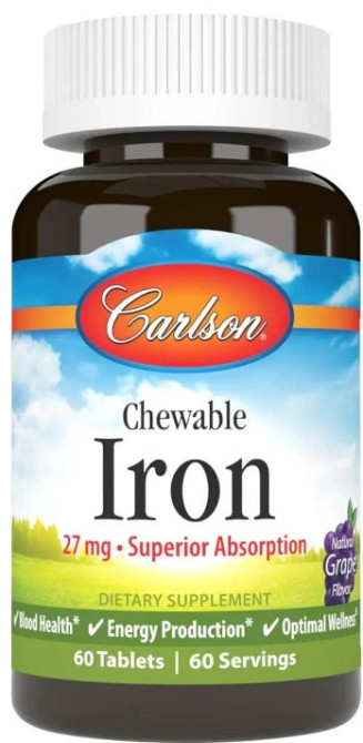 Железо Carlson Chewable Iron 27 мг 60 та виноград Киев - изображение 1