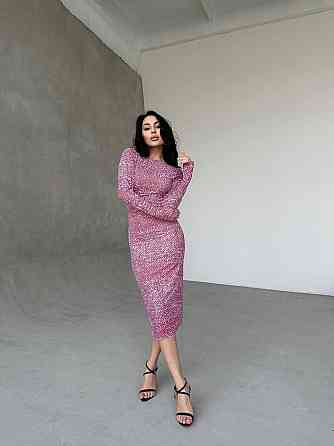 Жіноча стильна вечірня мідіплаття двійка Рожевий, 44/46 Одеса