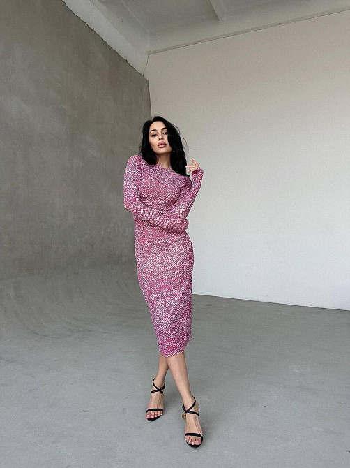 Жіноча стильна вечірня мідіплаття двійка Рожевий, 44/46 Одеса - фото 1