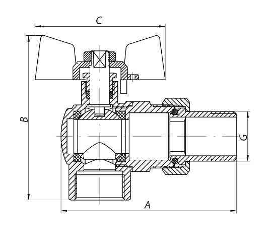 Кран с американкой 1/2
