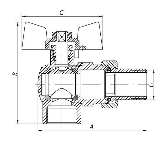 Кран с американкой 1/2