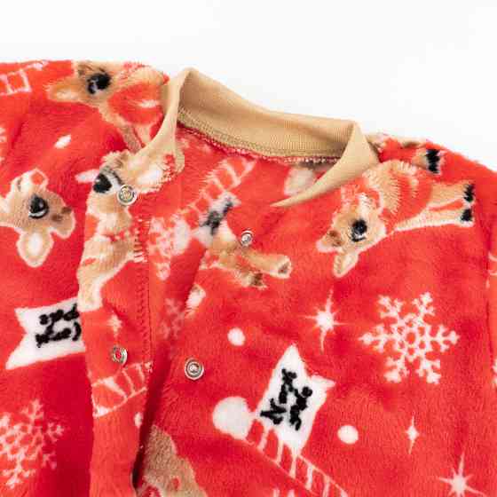 Новогодний теплый человечек для новорожденных Christmas Fawn рост 62 см (1 - 3 месяца) Malena Красный с принтом Кривой Рог
