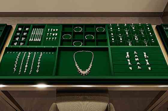 Лоток для украшений Velvet 12 отделений Темно-зеленый 35×24×3.5 см бархатный органайзер штабелируемый для Киев