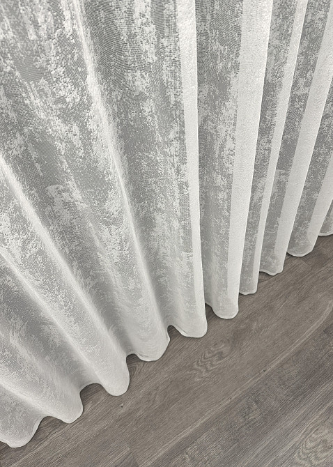 Тюль жакард, колекція "Мармур" колір молочний 1545т Київ - фото 6