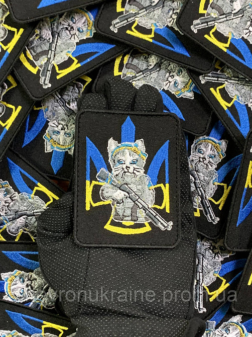 Шеврон украинский котик (Форма прямоугольная. На липучке) Размер 9x7см Киев - изображение 6