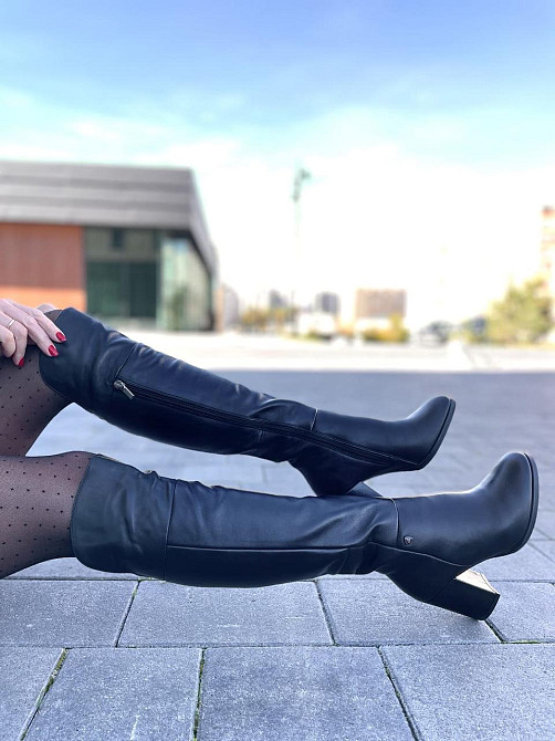 Stepter Ботфорты женские STEPTER черные натуральная кожа зима евро-хутро 36р.38р.40р. (3905) Коломия - фото 4