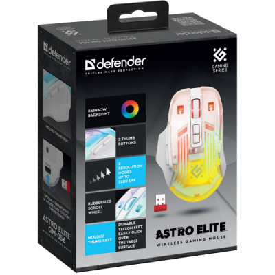 Мышка Defender Astro Elite GM-056 LED Wireless White (52056) Винница - изображение 6