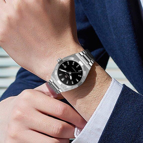 Чоловічий механічний наручний годинник Forsining Temp (Сріблястий) Київ - фото 7